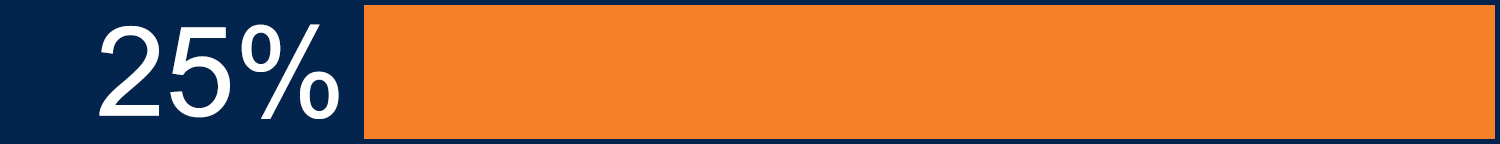 25 percent progress bar